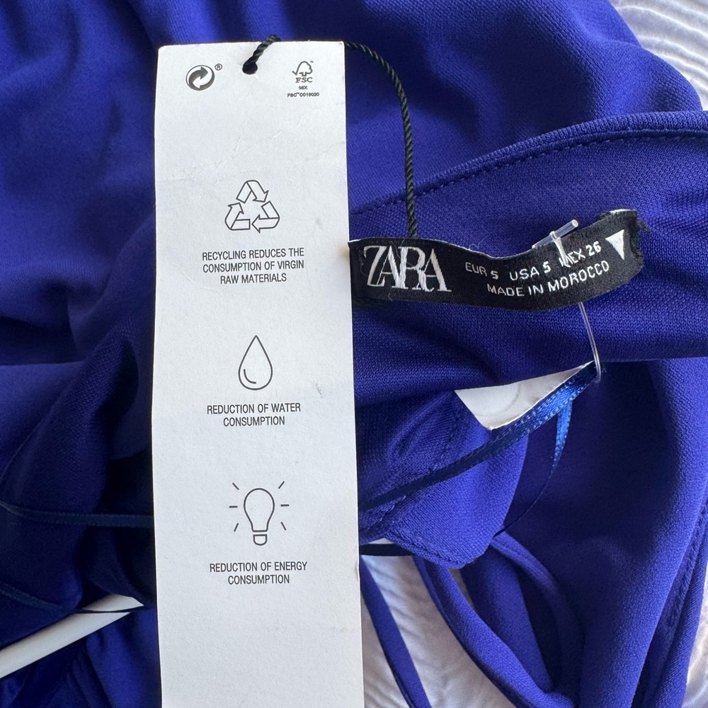 Zara Rose Bodysuit blue, Size S, new with tag - Picture 10 of 11